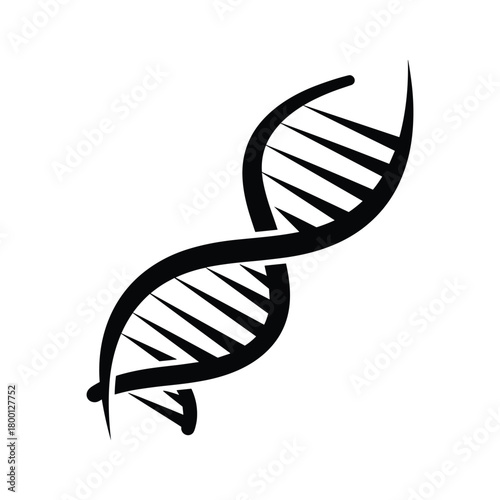 Stylized dna double helix structure, symbolizing genetics and science, isolated on