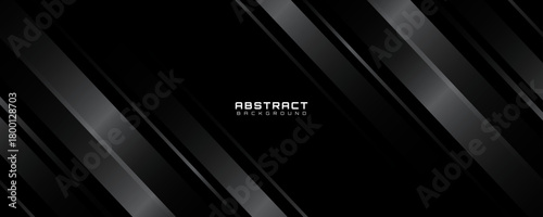 3D black silver abstract background overlap layer on dark space with diagonal lines effect decoration. Modern graphic design element stripes style concept for web, art, flyer, card, or brochure cover