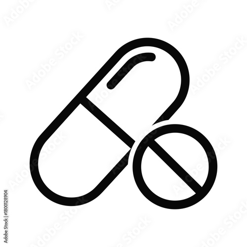 Pill and tablet icon isolated on