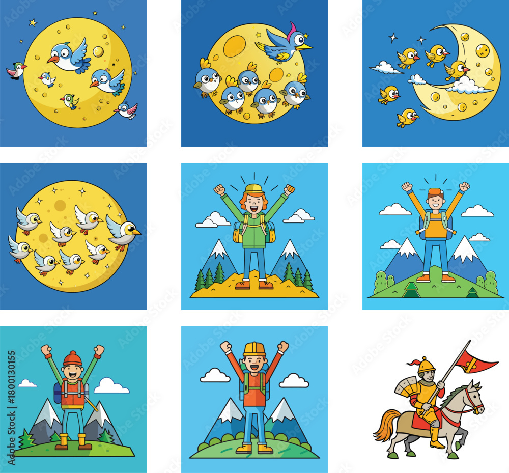 Fototapeta premium Halloween cartoon animal icon set vector illustration