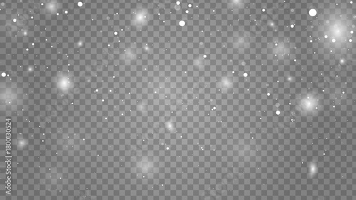 Snow falling overlay, a detailed vector design asset composed of blurred white particles and bright, glowing light streaks. Apply it to any image to instantly add a striking, atmospheric winter feel