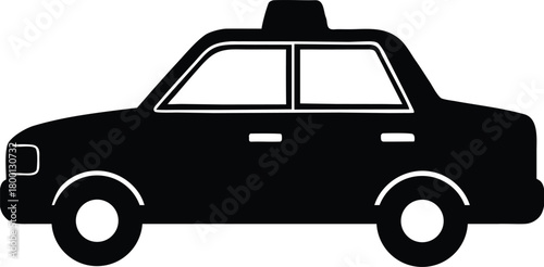 vector illustration of a taxi cab on isolated background