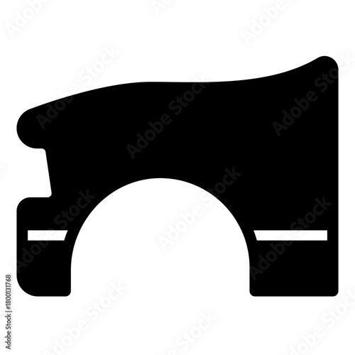 Car front fender solid icon, car parts concept. Vector graphics. Bumper part sign on white background, style icon mobile or web design