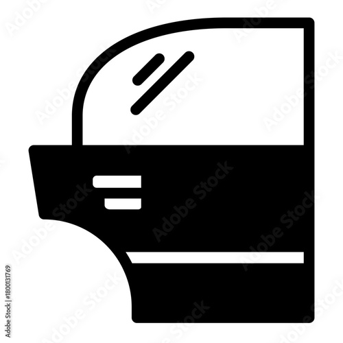 Car side door solid icon, car parts concept. Vector graphics. Part sign on white background, style icon mobile or web design.