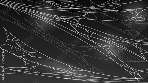 Spider Web On Dark Background Halloween Design Elements Spooky Scary Horror Decor Vector