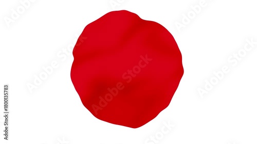 Japan Flag Red Abstract Circle Blob On White Background Minimal