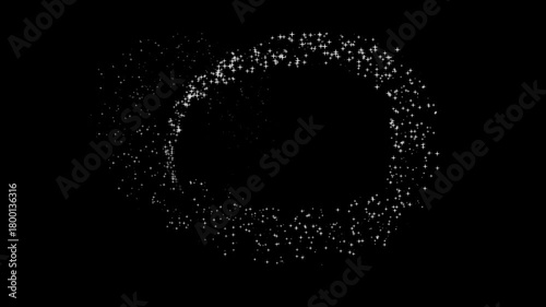 Star sparkles moving in Circular Ring of White Particles and Sparkling Halo .