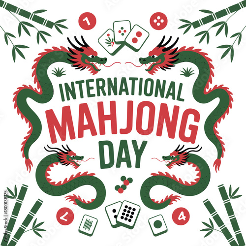 International Mahjong Day celebrates a popular tile-based game with dragon imagery.
