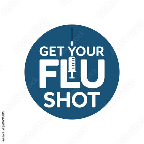 Get your flu shot with this medical injection graphic illustration