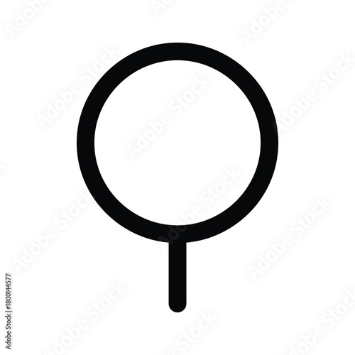 Simple circle on a stick icon isolated on