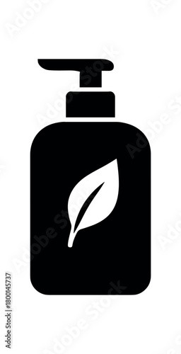 body lotion bottle flat black solid vector illustration isolated on white background