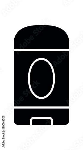 deodorant stick flat black solid vector illustration isolated on white background