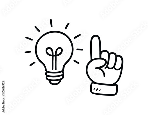 handdrawn cute doodle style hint vector line illustration