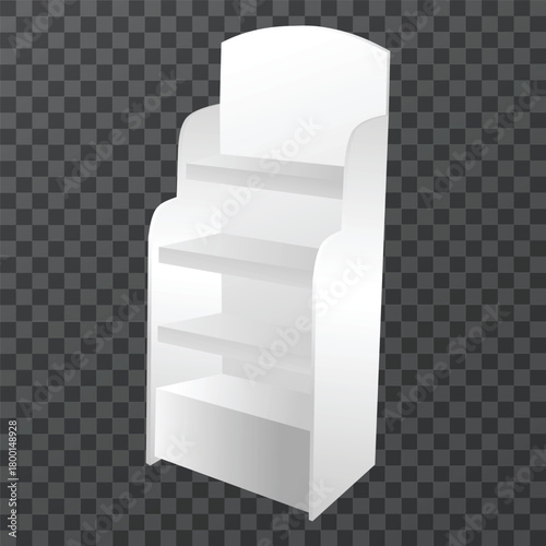 plain white gondola rack for product placement