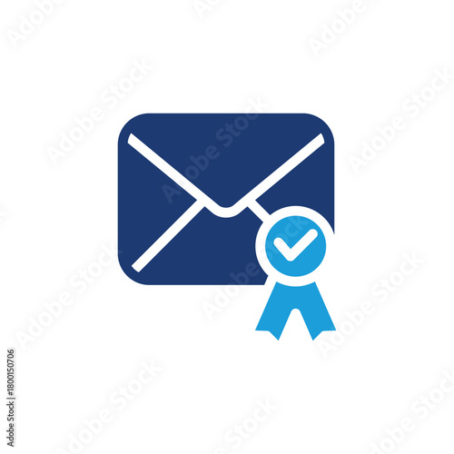 email with confirmed check mark colored icon vector design good for web or mobile app