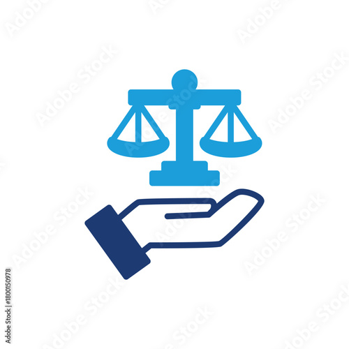 Judge's scales of justice. A symbol of right decision and act colored icon vector design good for web or mobile app