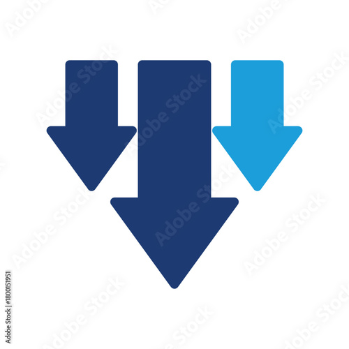 down arrow decrease symbol colored icon vector design good for web or mobile app
