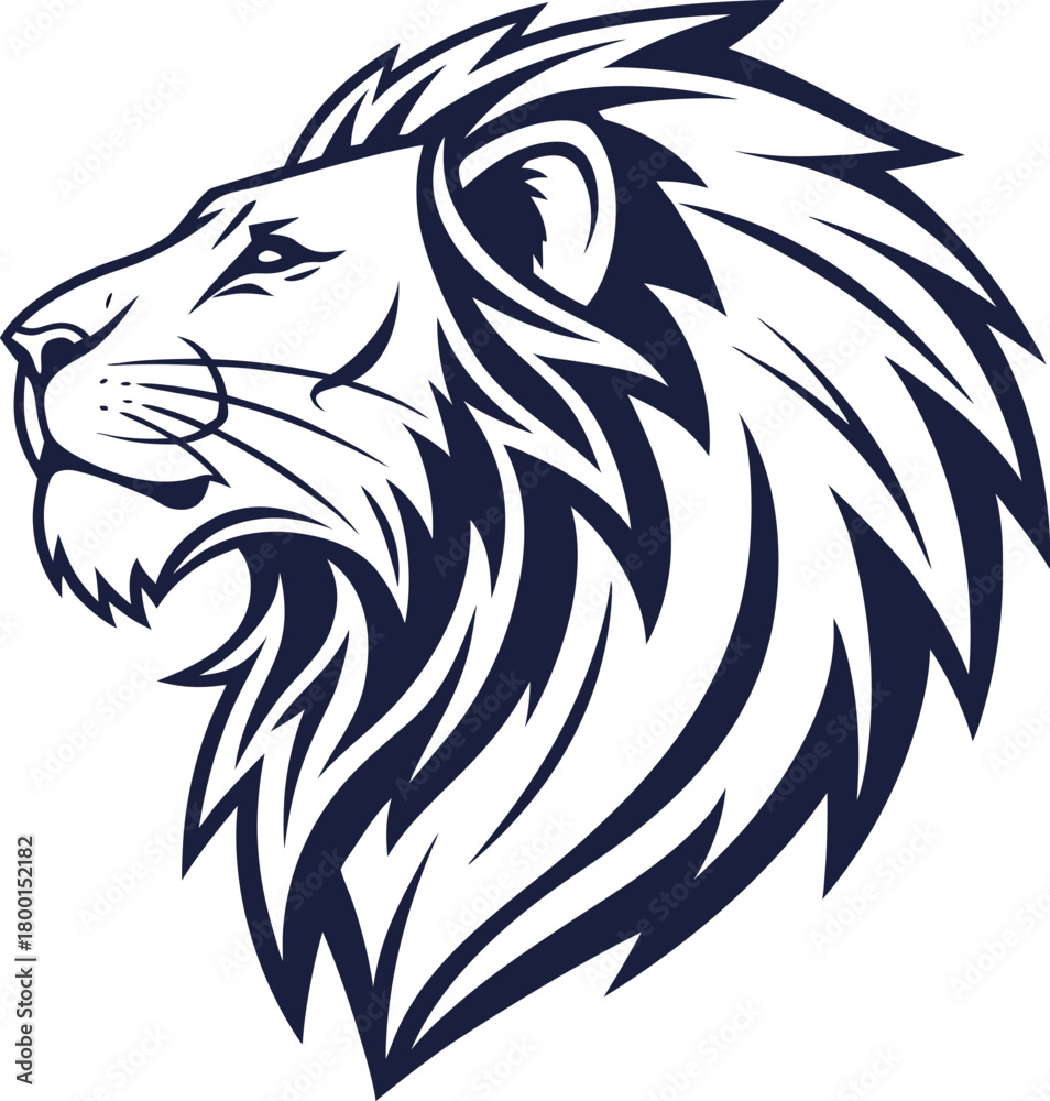 Fototapeta premium Lion Head Silhouette Graphic Vector Animal Design for Symbol and Icon Element
