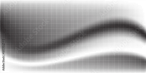 Grunge halftone gradient background. Faded grit noise texture. White and black sand wallpaper. Retro pixelated backdrop. Anime or manga style comic overlay