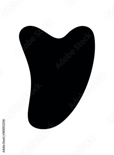 gua sha stone flat black solid vector illustration isolated on white background