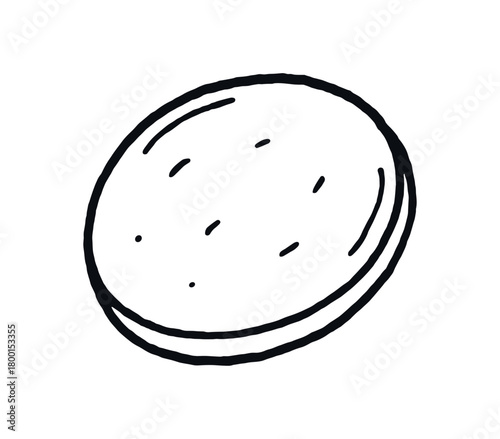 handdrawn cute doodle style cotton pad vector line illustration