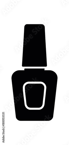 nail polish bottle flat black solid vector illustration isolated on white background