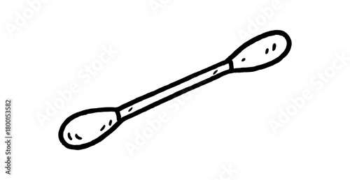 handdrawn cute doodle style cotton swab vector line illustration