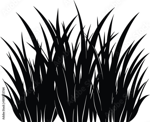 Bushy Thick Grass Silhouette | Thick Bushy Grass Shape