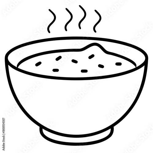 Bowl of soup with steam