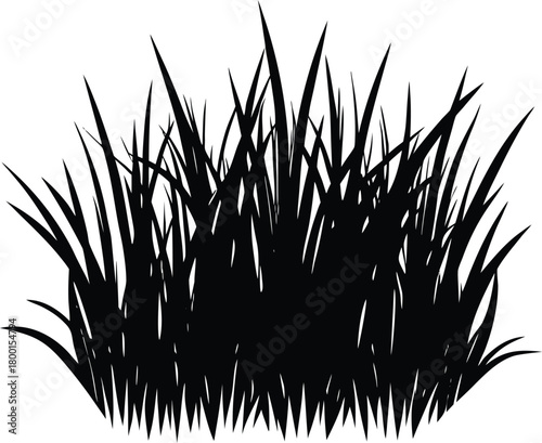 Messy Natural Grass Silhouette | Untamed Natural Grass Shape