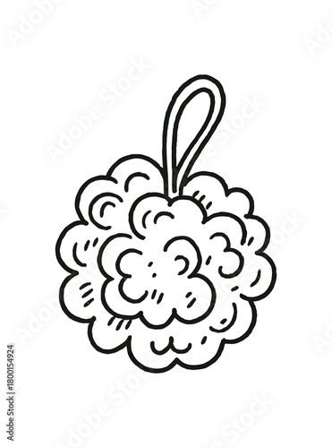 handdrawn cute doodle style loofah sponge vector line illustration
