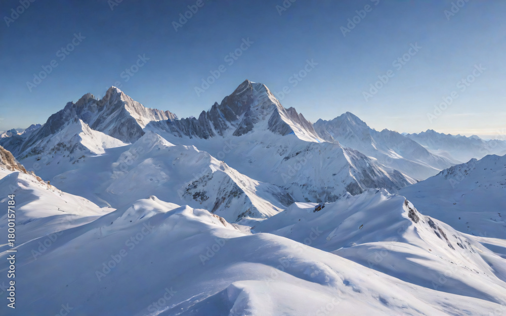 Fototapeta premium Snowy Mountain Landscape