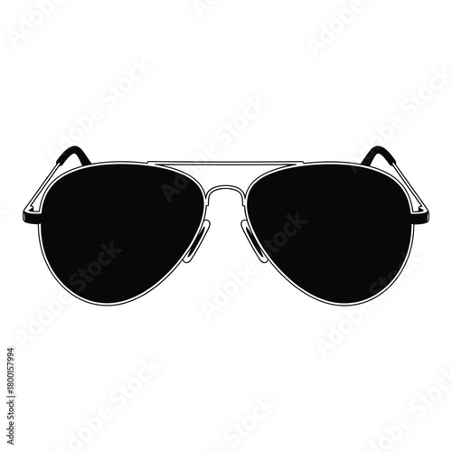 Aviator sunglasses in black and white stylish eye protection accessory