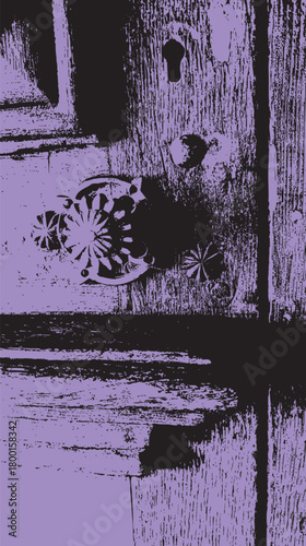 Medieval ornate door knocker abstract