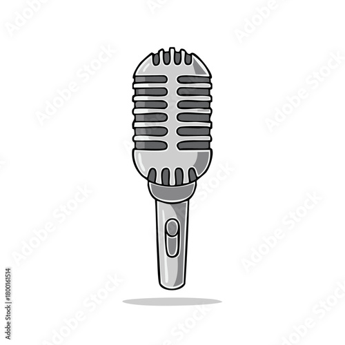 Retro Microphone Vector Illustration for Music Performances and Audio Recording