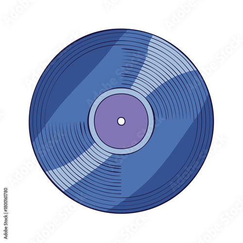 Classic Blue Vinyl Record With Purple Label