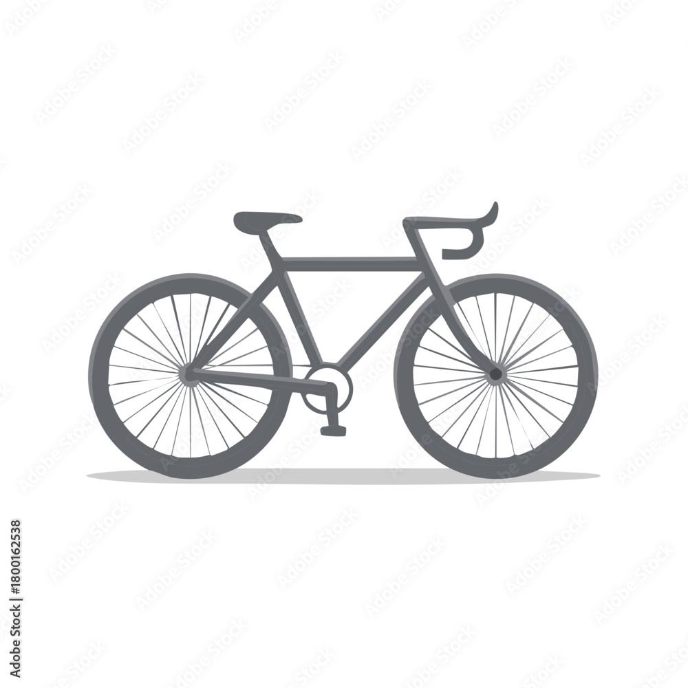 Fototapeta premium Illustration of a gray bicycle on a white backdrop, ideal for active lifestyles