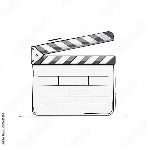 Hand Drawn Movie Clapboard Ready for Filming Action
