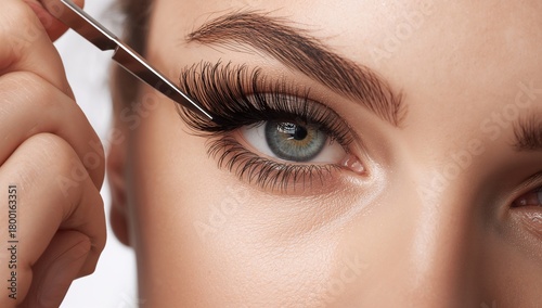 Enhance Natural Beauty With Eyelash Application in a Beauty Salon Setting