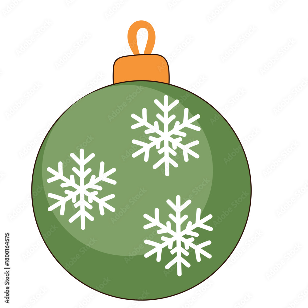 Fototapeta premium Christmas Tree Glass Ball Toy Icon. Festive Bright Element Isolated on Transparent Background. New Year Party Decoration/ Greeting Card or Family Invitation Element Symbol.