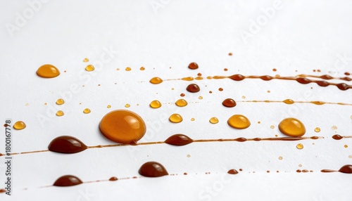 Coffee drops on a white background