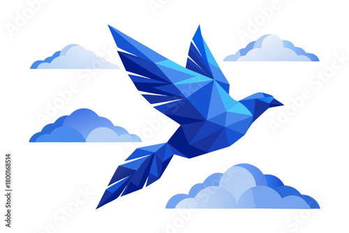 Geometric bird in flight