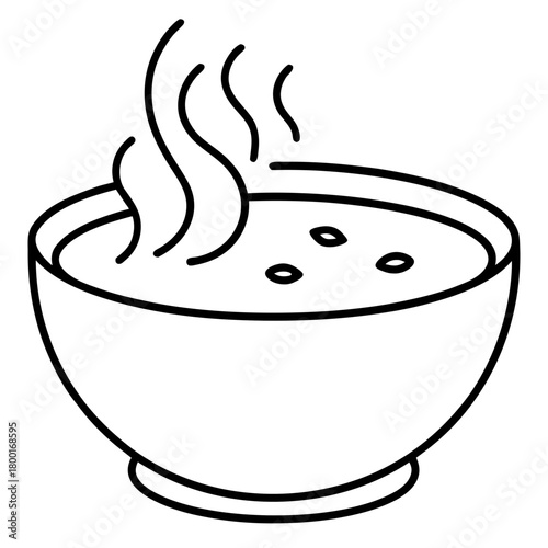Bowl of soup with steam
