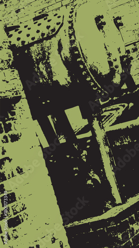 Vintage industrial iron water tank abstract