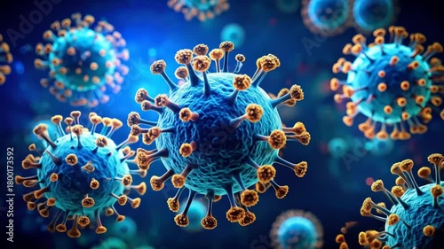 Coronavirus Microscopic View - A Detailed Look at the Virus Structure.