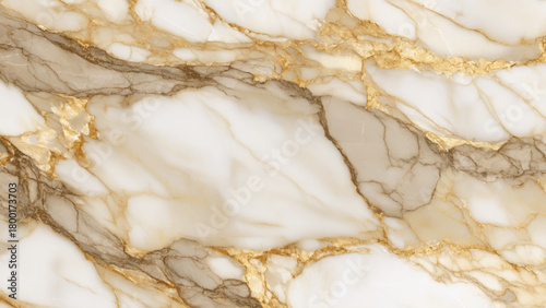 Luxurious White Marble Stone Texture with Golden Veins Background Image