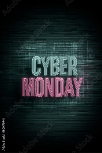 Cyber Monday Sale Brings Online Shopping Excitement With Colorful Digital Design