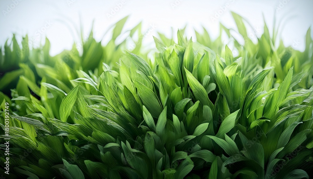 Obraz premium Dense Patch Of Green Grass Or Leafy Plants Growing Outdoors With A Natural Fresh Appearance