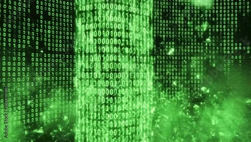 Digital Code Surge: A visualization of a digital data stream, illustrating the intricate, invisible world of information flow, with binary digits cascading. 