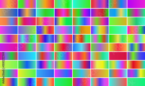 A vibrant mosaic of colorful rectangles with gradient fills, creating a visually striking pattern and texture for backgrounds and graphic design